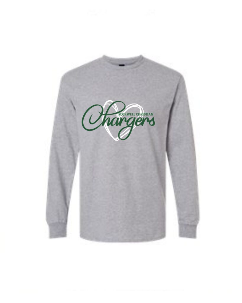 Chargers Heart - Gray Long Sleeve T-Shirt