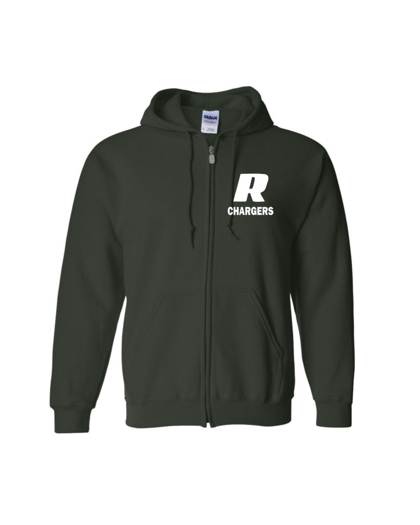 R Rockwell Christian CHARGERS - Forest Green Full Zip Hooded Fleece Jacket (Copy)
