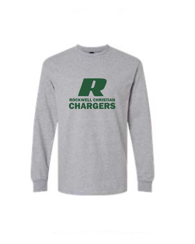 R Rockwell Christian Chargers- Gray Long Sleeve T-Shirt