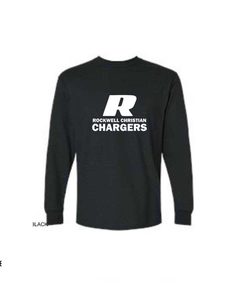 R Rockwell Christian Chargers - Black Long Sleeve T-Shirt